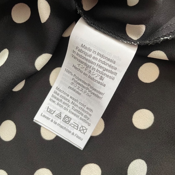 J. CREW Polka Dot Bow Blouse Top Puff Sleeve Button Front Preppy Career Heritage - Picture 5 of 10